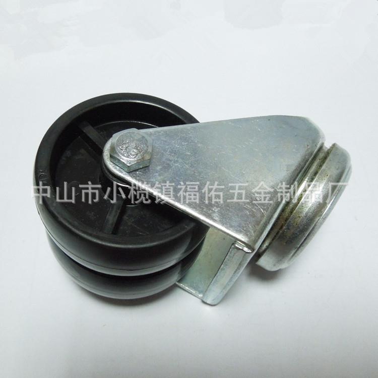 2寸PP PVC TPR平底双排双刹脚轮静音承重TPR脚轮厂家家具脚轮轱辘
