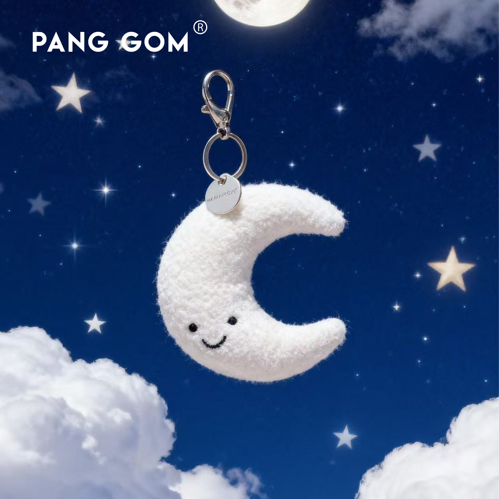 PANG GOM月亮包包挂件毛绒玩具可爱安抚治愈白月光玩偶公仔送礼