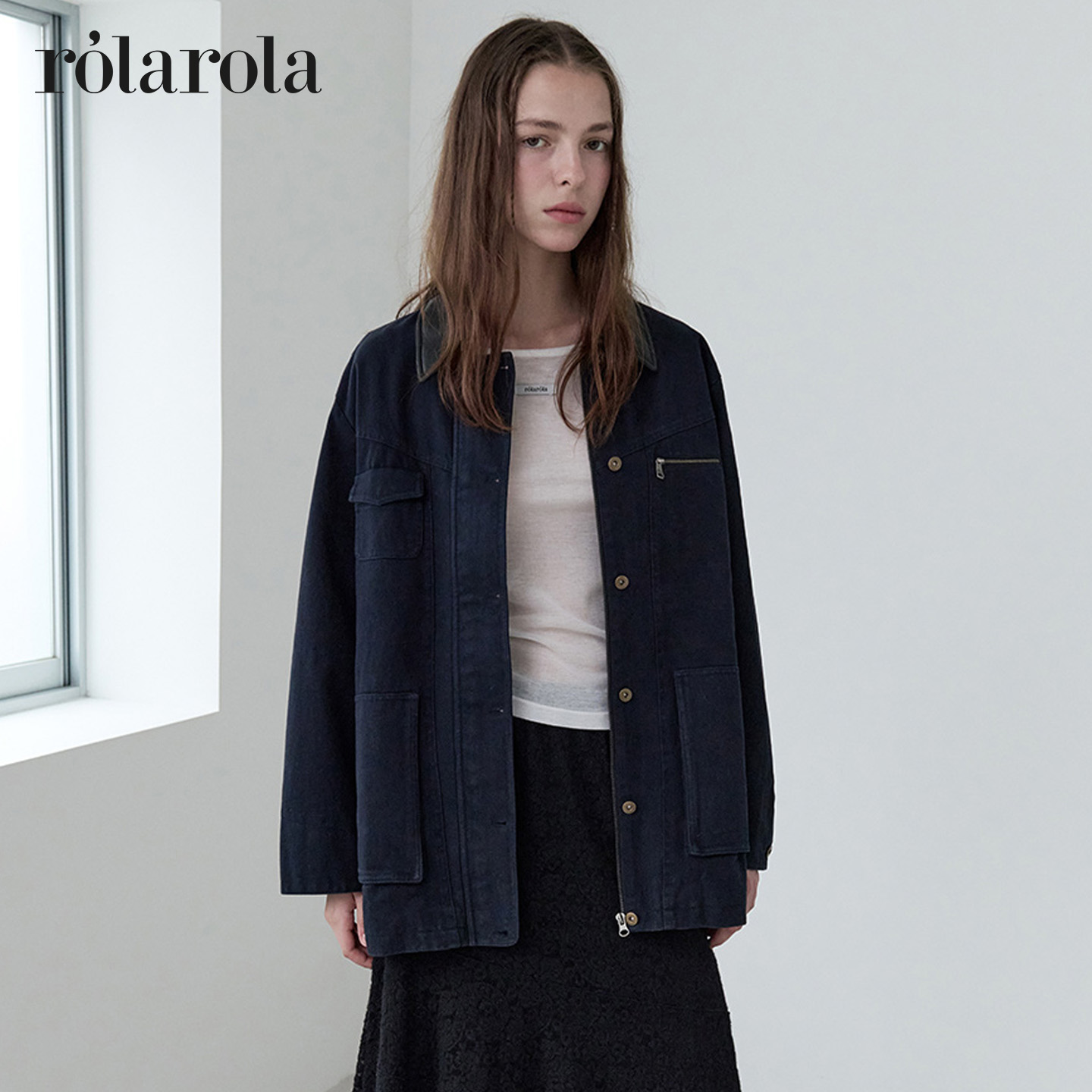 ROLAROLA25年早秋新款复古水洗工装风夹克外套女宽松休闲百搭