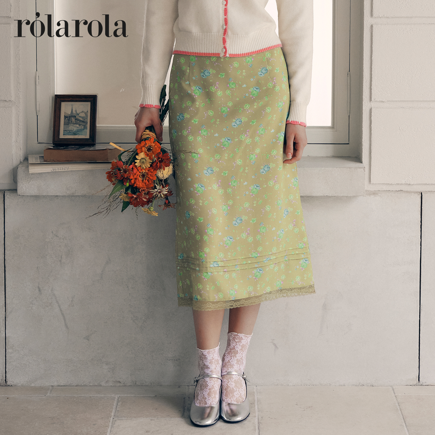 韩式碎花半身裙高腰显瘦A字长裙