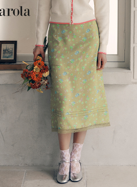[张元英同款]rolarola25年秋季韩式碎花半身裙高腰显瘦A字长裙女