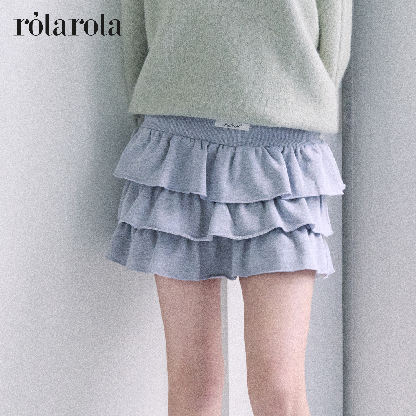 ROLAROLA2025年秋季新品可爱蛋糕裙安全裤三层褶皱迷你半身裙