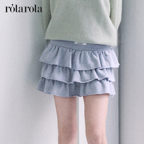 ROLAROLA20新品可爱蛋糕裙安全裤三层褶皱迷你半身裙