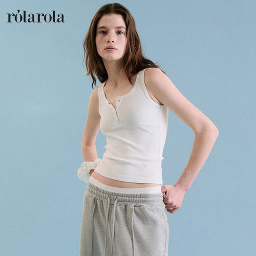ROLAROLA春款修身棉刺绣背心吊带