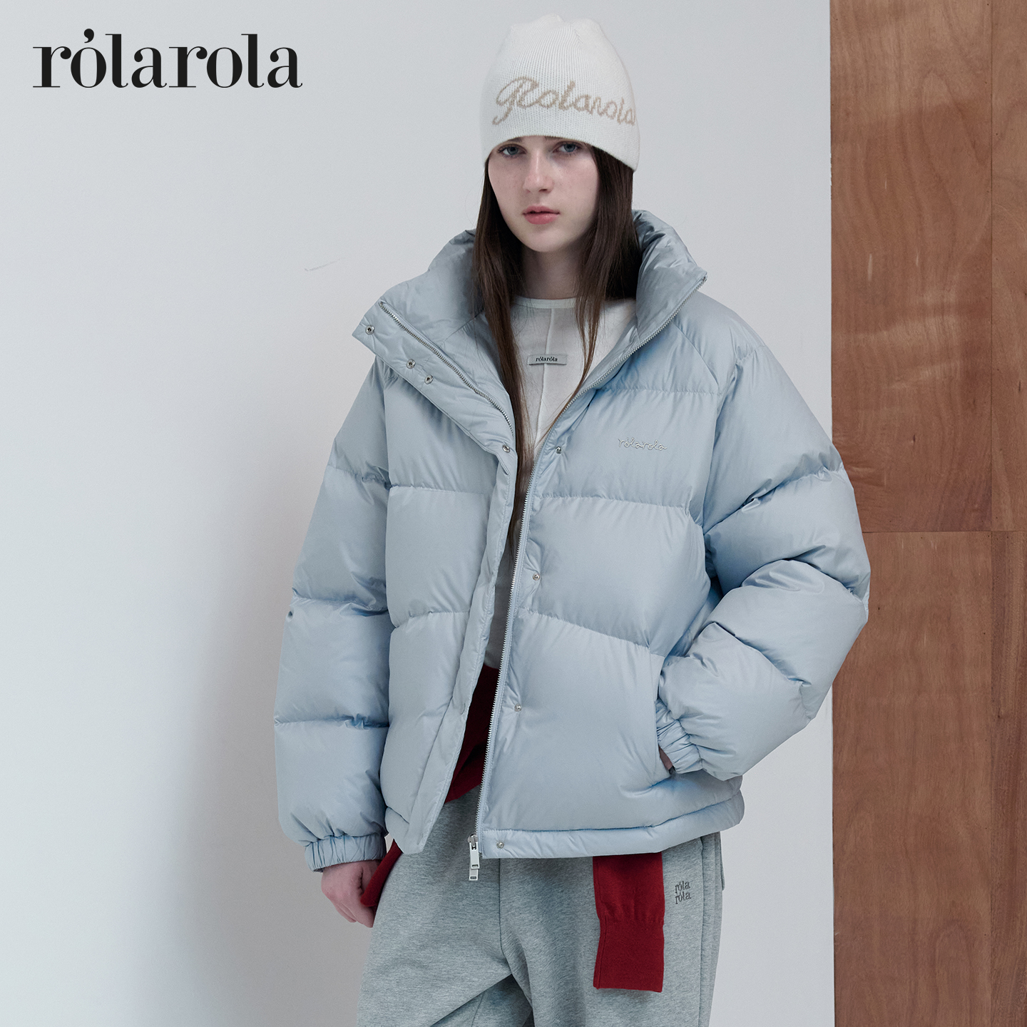 ROLAROLA25年新款羽绒服女短款加厚冬季高领轻盈面包服抽绳可调节