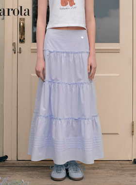 [Jennie同款]ROLAROLA新款法式荷叶边半身裙女伞裙长款A字裙