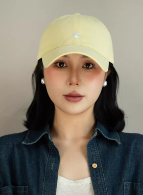 黄色棒球帽帽子鸭舌帽2025新款女款男大头围显脸小大帽檐女士蓝色