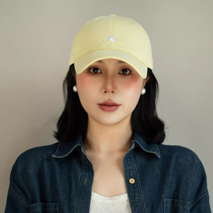 黄色棒球帽帽子鸭舌帽2025新款女款男大头围显脸小大帽檐女士蓝色