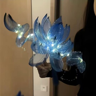 LED灯发光荷花灯手提莲花灯节庆演出道具DIY材料包拍照出片小道具