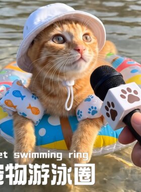 猫咪托颈浮力救生圈反光条泳池