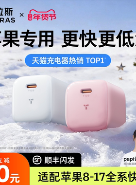 【苹果专用】图拉斯小冰块Lite适用苹果充电器充电头iPhone17ProMax快充40/45W手机16数据线13插头15typec14