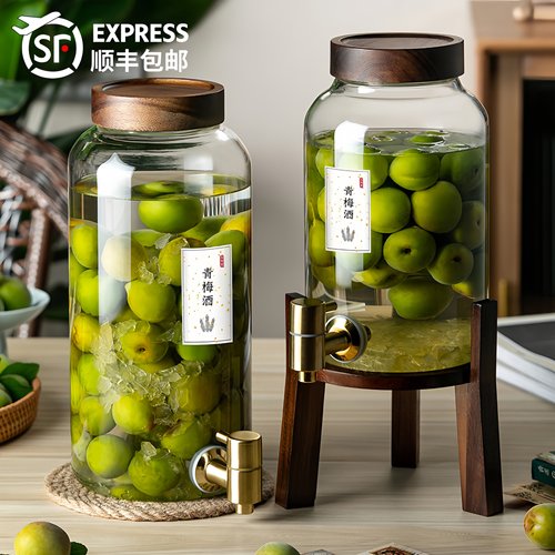 格洛因泡酒罐带龙头玻璃瓶密封罐