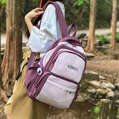 潮牌男时尚休闲高中小众大容量通勤耐脏女户外出行旅游书包双肩包