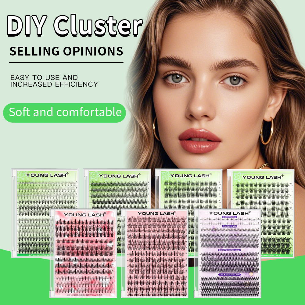 20D热熔嫁接假睫毛大容量浓密鱼尾柔软分段10P假睫毛