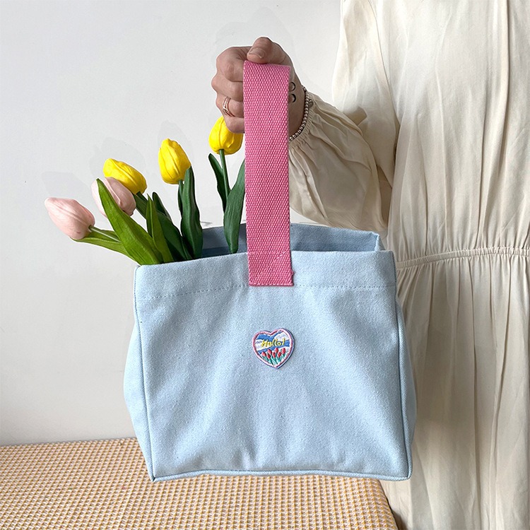 亚马逊货源一根带撞色便当包大容量收纳包糖果色手提包妈咪包