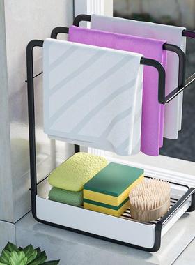 【店长推荐】抹布架子厨房用品家用大全沥水架收纳毛巾洗碗壁挂置