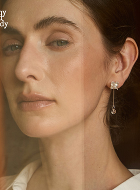 Rainy and Cloudy喷泉花园｜水晶耳环 喷泉吊坠耳环 原创水晶耳钉