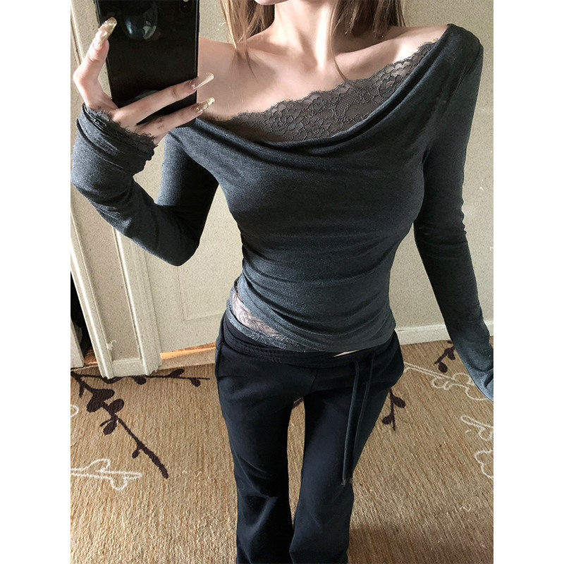 FuunJ抓心honey设计感拼接蕾丝打底衫女复古修身显瘦内搭针织上衣,个性定制/设计服务/DIY,棉服工装,淘宝优惠券,粉丝福利购,淘宝优惠卷