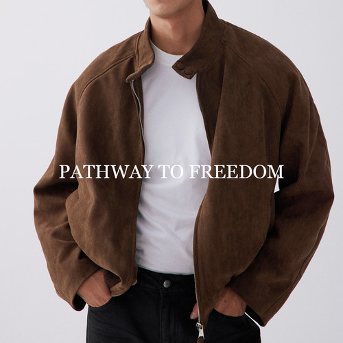 PTOFF复古麂皮绒哈灵顿棉服夹克