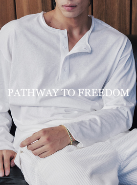 PTOFF 「亨利领」初秋新款慵懒风纯色宽松柔软舒适感打底长袖T恤