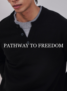 PTOFF【羊毛混纺】v领秋冬季叠穿层次感假两件毛衣情侣学院风男士