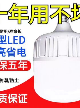 led灯泡家用E27螺口节能灯白光超亮室内护眼无频闪大功率照明球泡