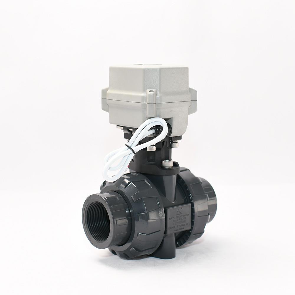 4分-2寸微型电动球阀耐腐蚀开关型UPVC双由令塑料球阀喷泉阀
