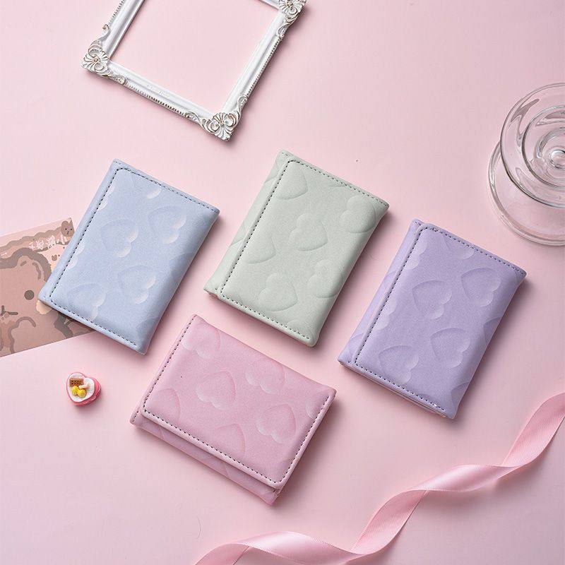 新款短款折叠钱包韩国ins风卡包小爱心可爱迷你小众女学生零钱包,箱包皮具/热销女包/男包,钱包,淘宝优惠券,粉丝福利购,淘宝优惠卷