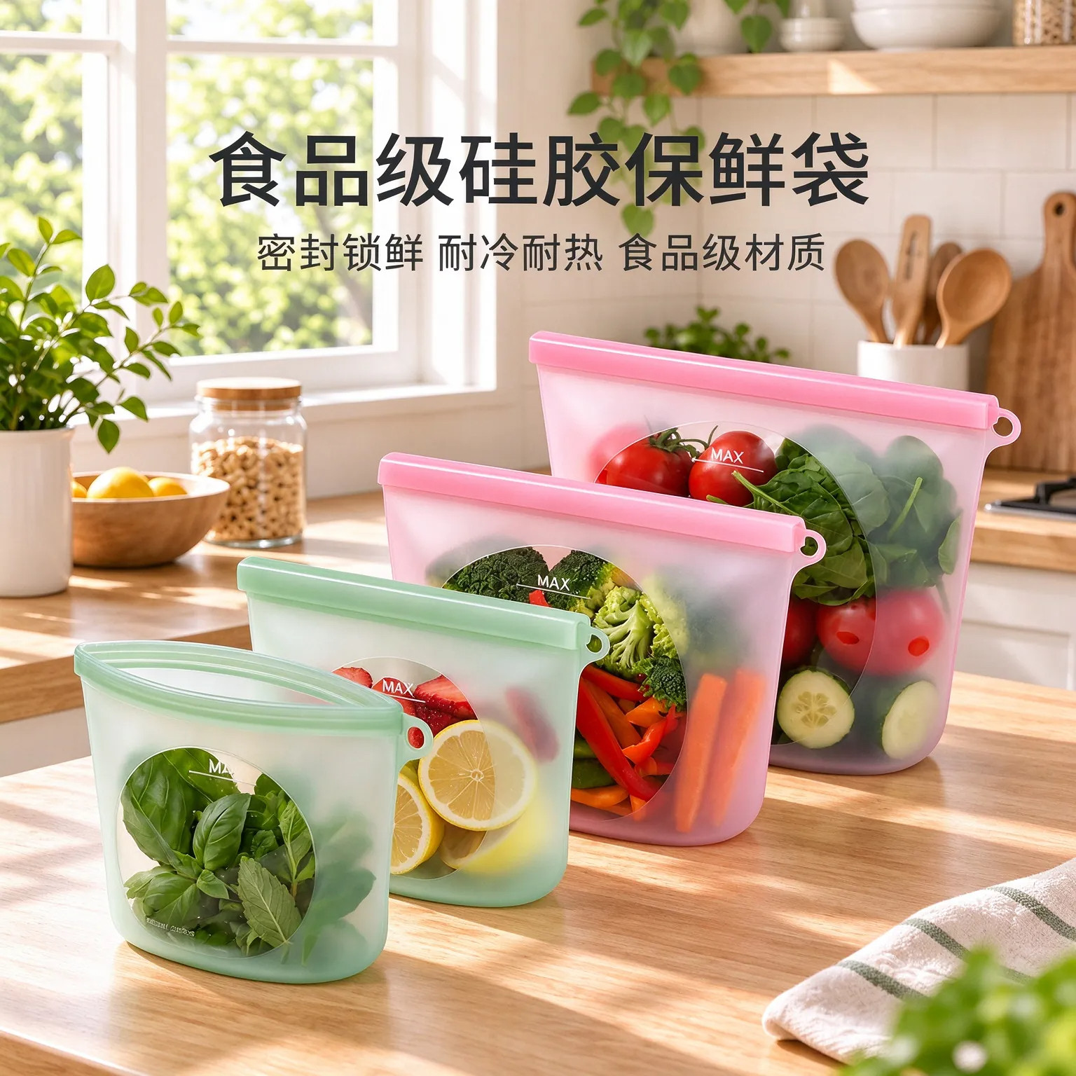 食品级硅胶密封保鲜袋低温慢煮