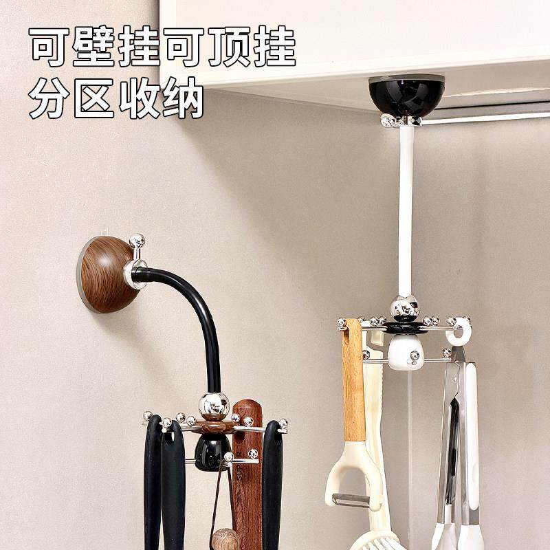 中古风吸盘免打孔双层厨房挂钩