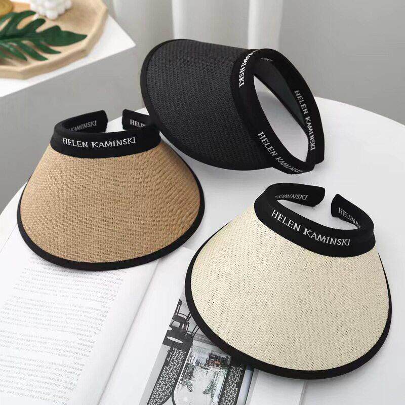 防晒帽女防紫外线户外骑车黑胶草帽遮脸太阳帽大帽檐空顶遮阳帽子