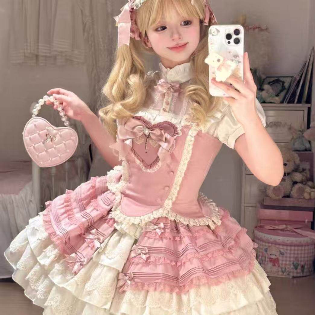 洛丽塔新款现货小个子日常连衣裙魔法少女lolita裙子分体三件套装