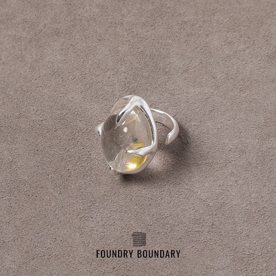 FOUNDRYBOUNDARY白水晶扭爪戒指