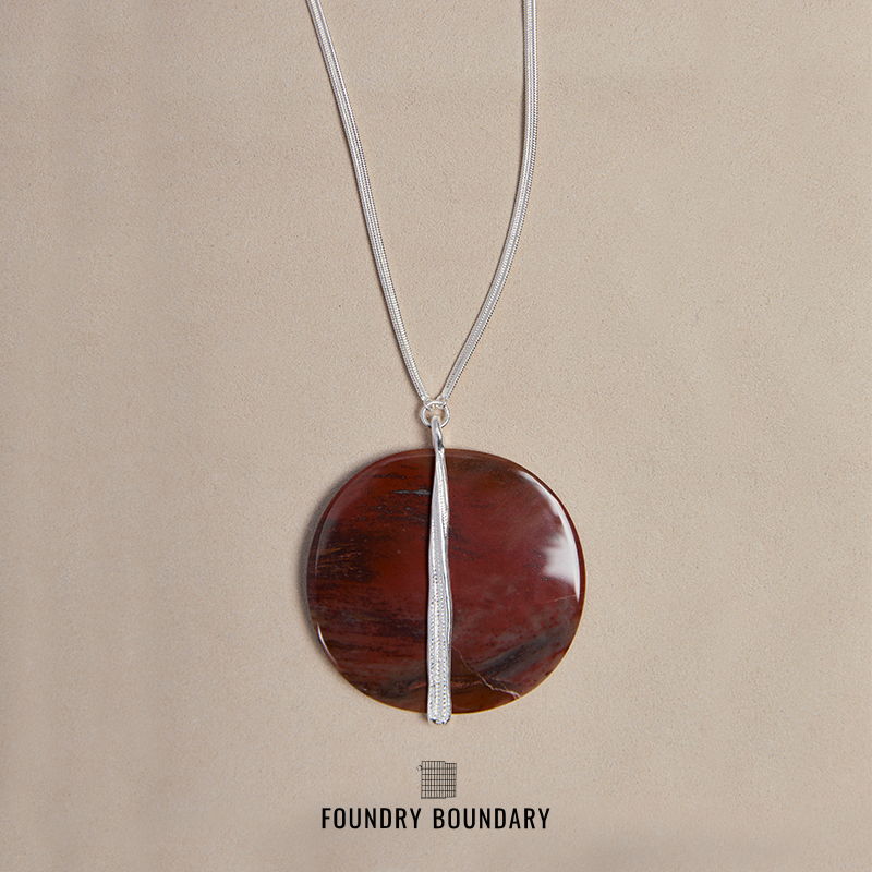 FOUNDRYBOUNDARY圆盘项链大红色