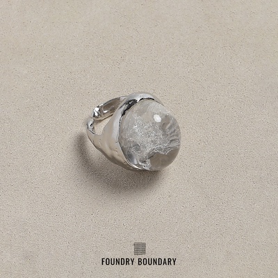 FOUNDRYBOUNDARY白水晶圆冰戒指