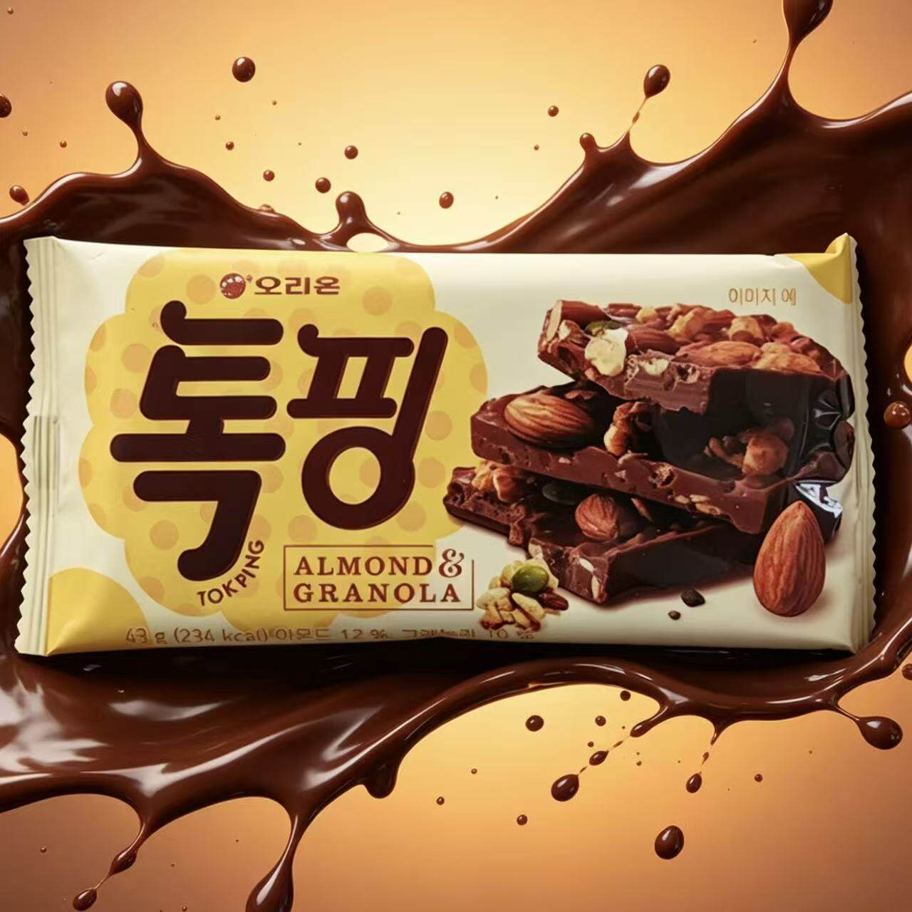 韩国好丽友扁桃仁燕麦巧克力酥脆坚果谷物零食独立包装下午茶点心
