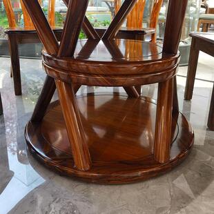 乌金木餐桌圆桌一桌6椅饭桌大理石含转盘餐厅家具实木吃饭桌轻奢