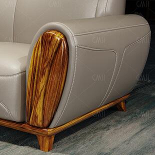 现代简约真皮沙发2023新款 奢华别墅客厅高端乌金木头层牛皮沙发