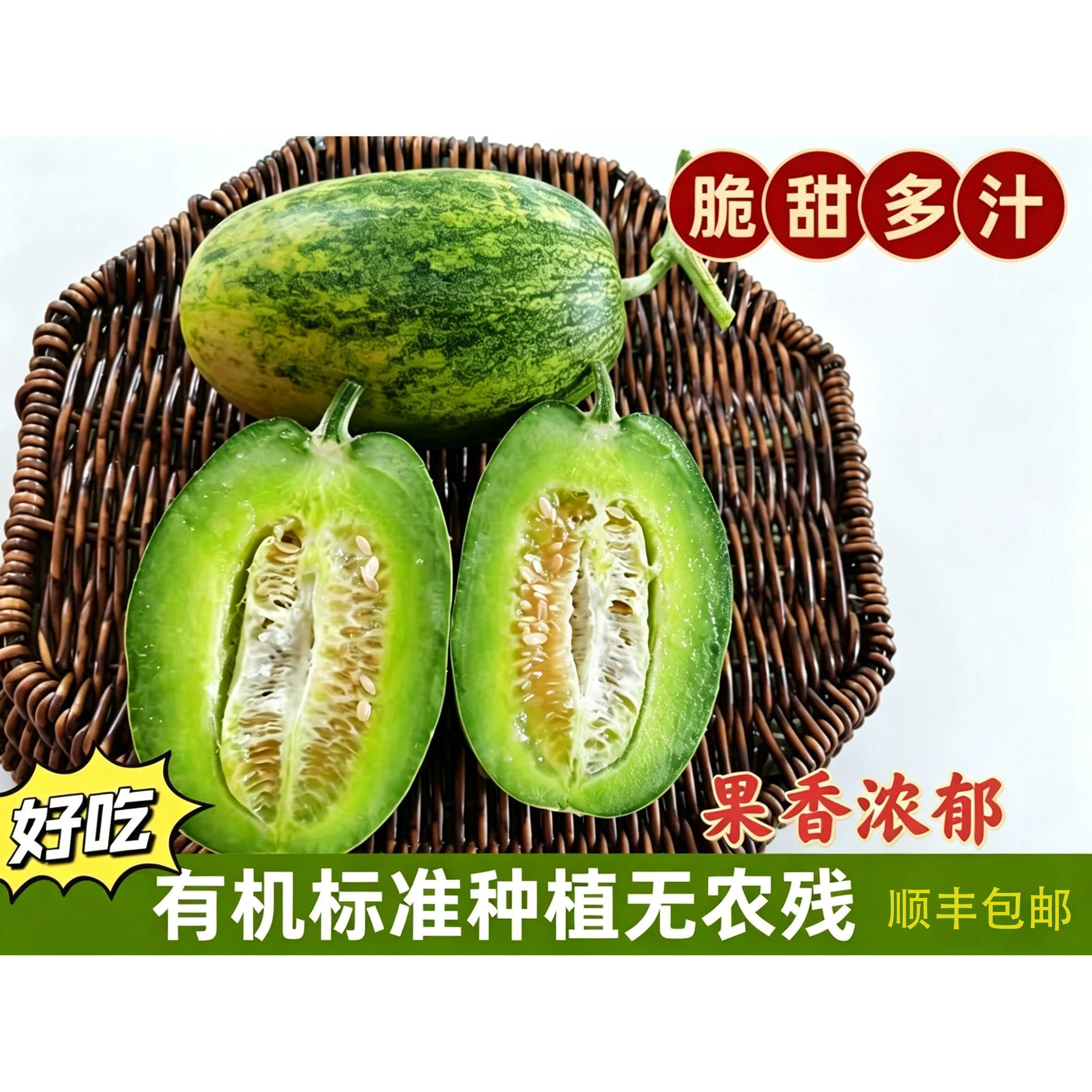 甜瓜香瓜不用药物催长催熟农场自制酵素生态种植口感自然甜香怡人