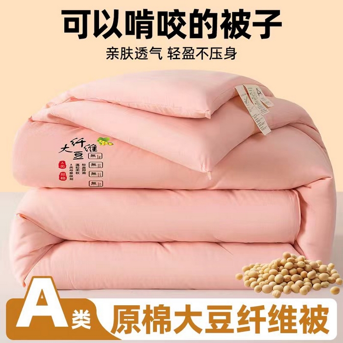 FUANINAIART大豆纤维被纯色大豆被秋冬被保暖加厚被芯单双人被子