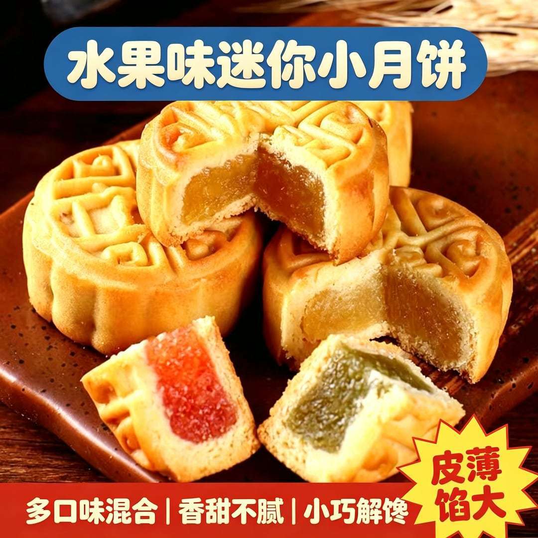 广式迷你小月饼混和多口味糕甜点