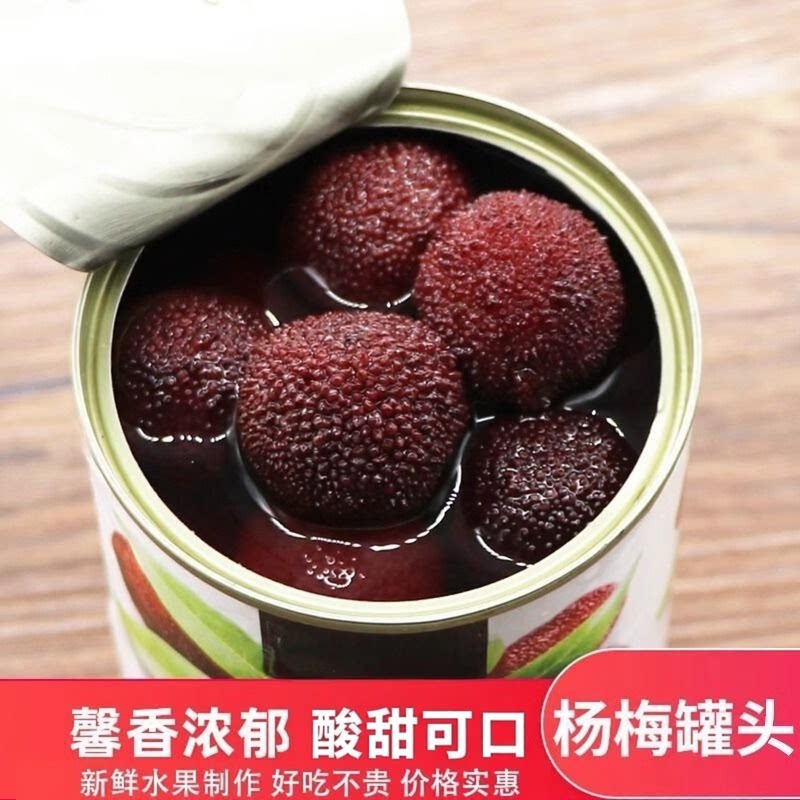 杨梅罐头220g*2瓶大颗果肉酸甜多汁夏季解腻冰镇即食水果罐头甜品
