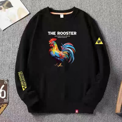 法国公鸡卫衣男款春秋薄宽