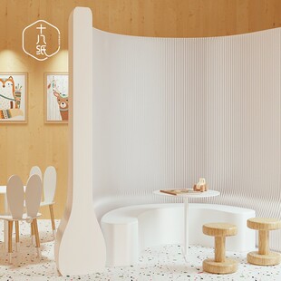 隔断栅栏办公室玄关轻云屏风挡板隔直播背景分隔可折叠移动