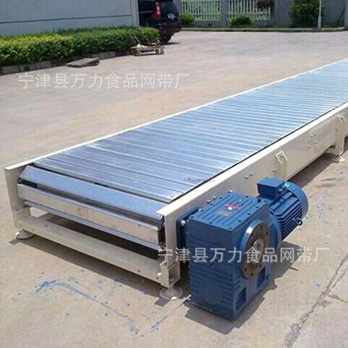 304不锈钢链板输送机耐高温食品流水线用输送机重型链板转弯机