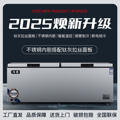 大容量商用卧式冰柜冰箱冷柜冷藏冷冻保鲜双温冷柜速冻节能冷冻柜