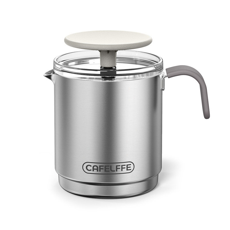 CAFELFFE不锈钢奶泡杯咖啡打奶泡器具手动奶泡打发器咖啡拉花奶缸