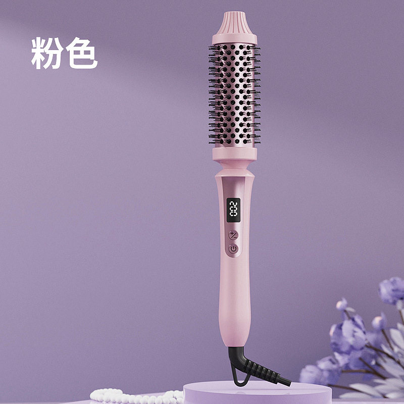 热销电卷梳长短发打理直卷两用防烫卷发梳内扣微卷蓬松电热梳