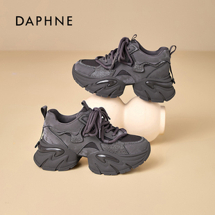 网面透气显脚小百搭运动休闲鞋 2025新款 女款 达芙妮厚底增高老爹鞋