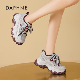 达芙妮秋冬2025新款厚底增高老爹鞋加绒时尚百搭潮流休闲女鞋